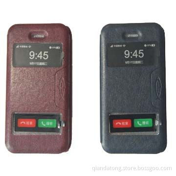 PU Leather Case for iPhone 5/5S, with Window Opened